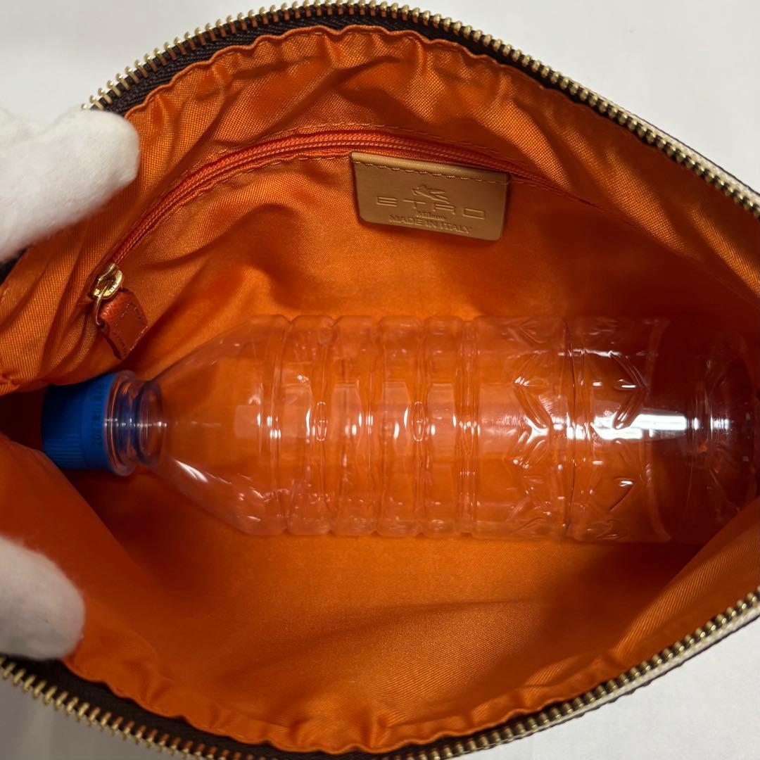 美品 エトロ ショルダーバッグ アクセサリーポーチ　ペイズリー柄 PVC レザー