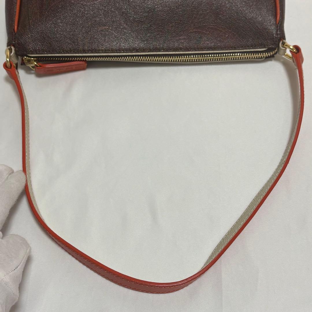 美品 エトロ ショルダーバッグ アクセサリーポーチ　ペイズリー柄 PVC レザー