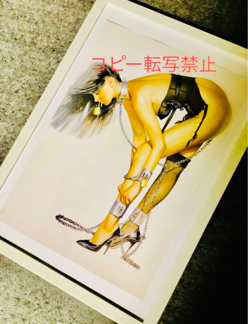 空山基＊スレイブレディ＊90sビンテージ＊クリッピングアート額装