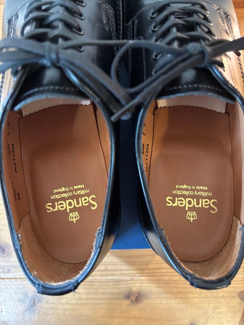 【極美品】サンダース 1128Bミリタリーダービーシューズ BLACK 7H