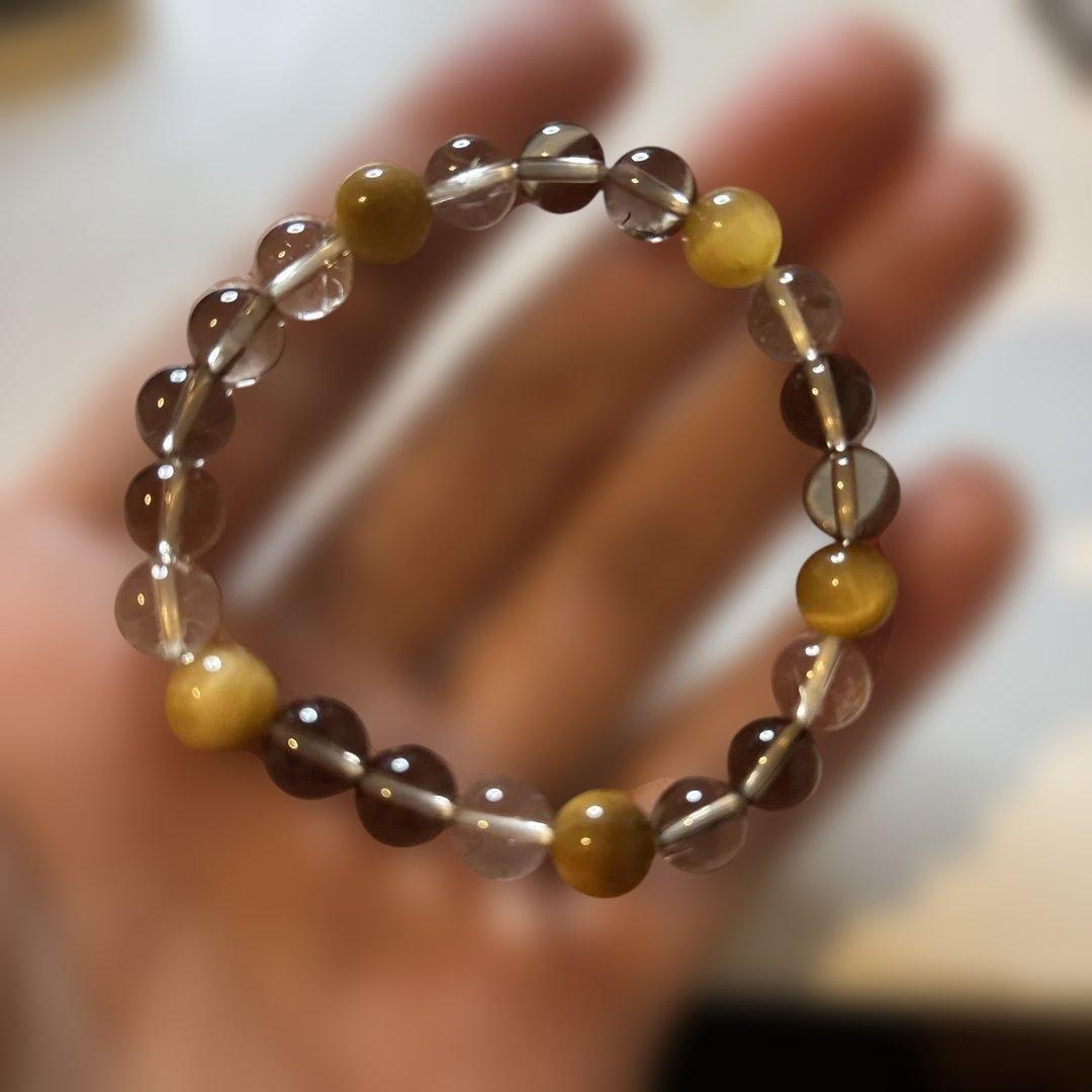 スモーキークオーツとゴールドタイガーアイと水晶！ズーンとくる！