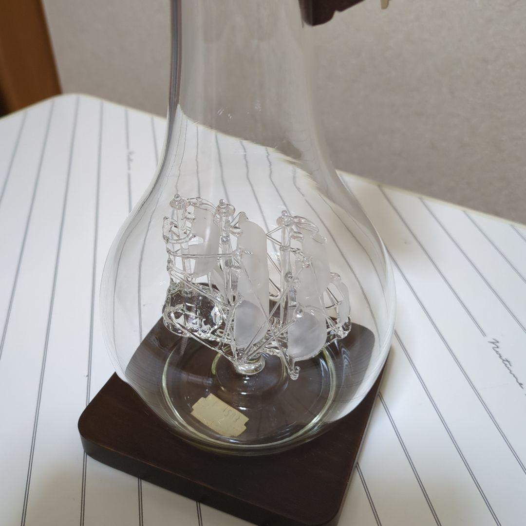 ガラス工芸品　スペイン製 ボトルシップ デキャンタ （帆船）箱付き