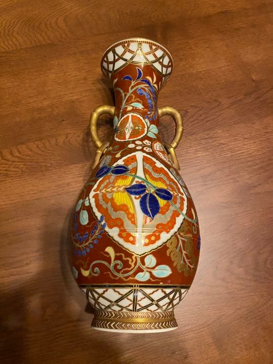 明治　深海墨之助　香蘭社　花瓶　図録掲載　年木庵喜三