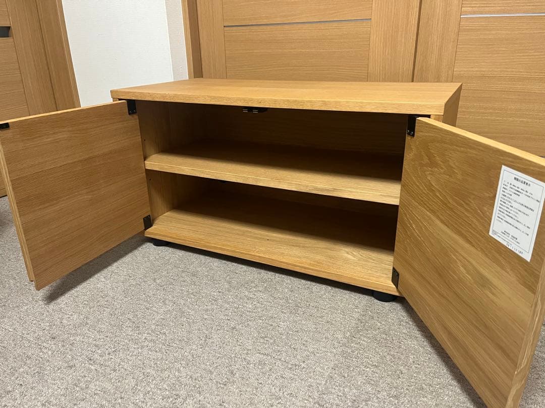 無印良品　スタッキングキャビネット　オーク材　木製扉付き 収納