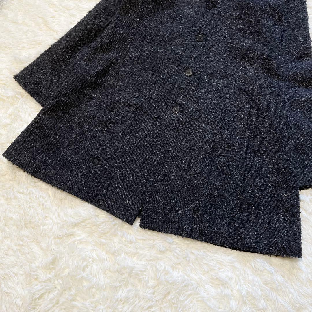 美品//ヨーガンレール ツイード ウールリネン チェスターコート 2WAYＬ