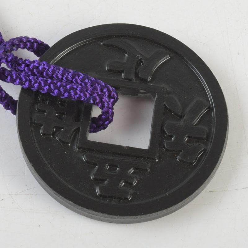 時代提げ物　黒漆　三つ葉葵蒔絵　印籠　薬入　根付　緒締め玉　C　9455