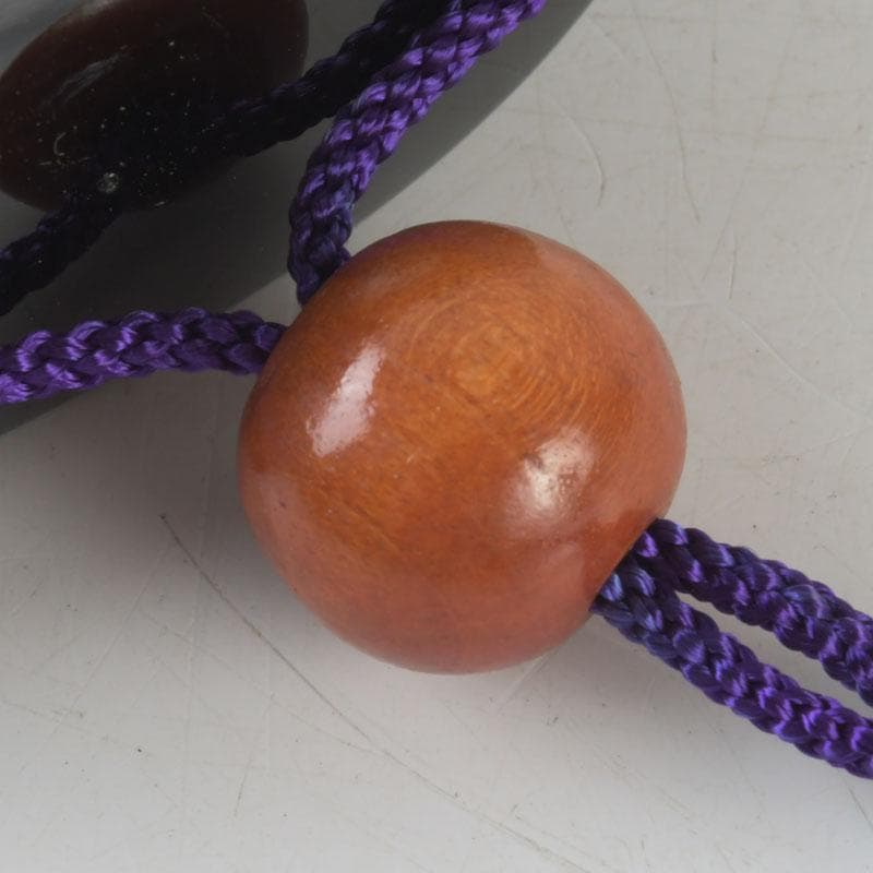 時代提げ物　黒漆　三つ葉葵蒔絵　印籠　薬入　根付　緒締め玉　C　9455