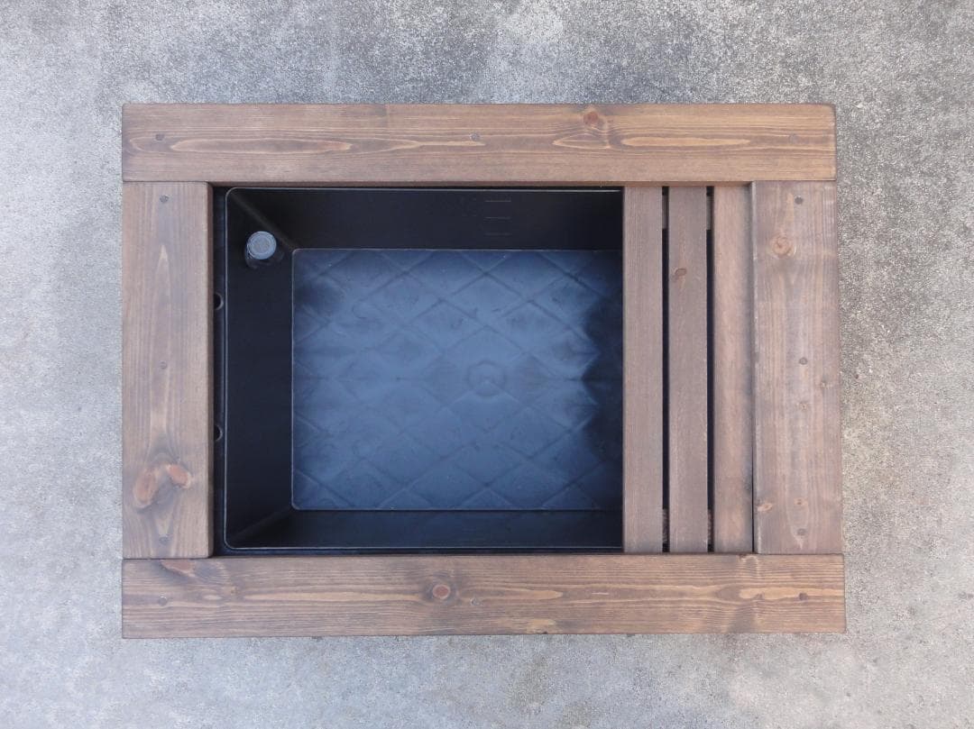 ビオトープ 40L トロ舟＆木枠セット（棚付き）メダカ・金魚飼育用