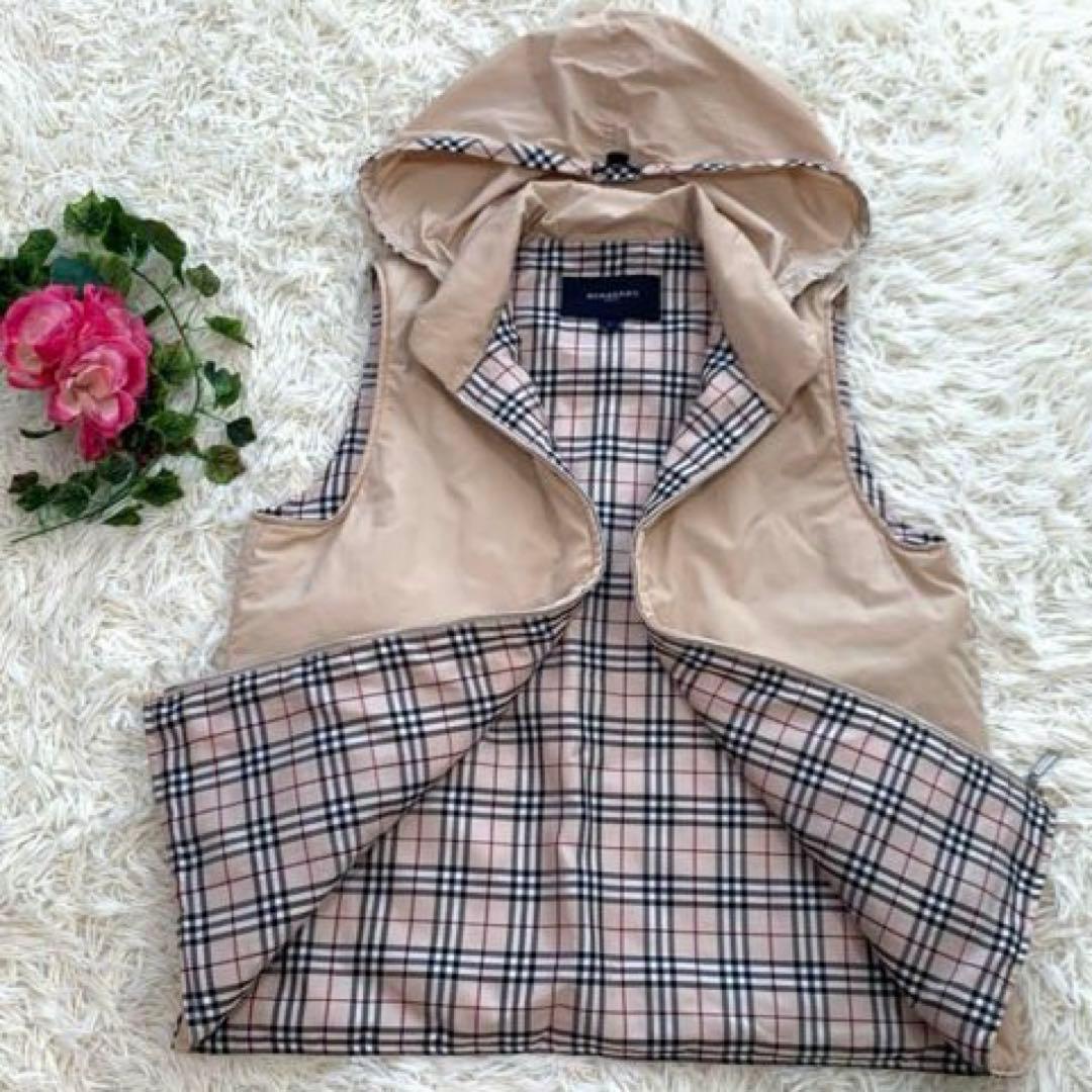 【L】美品 BURBERRY GOLF ノバチェック　フード付きベスト ゴルフ