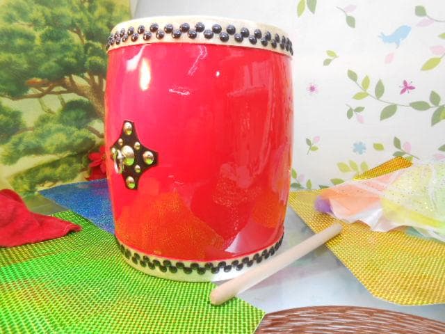 新品未使用(送料無料)17.980円Nエイサー小太鼓24cm*31cm 撥付黄牛