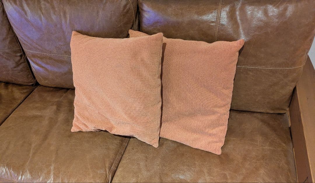 【セット販売】 NOYES　40×40　羽毛 クッション　２個　オレンジ