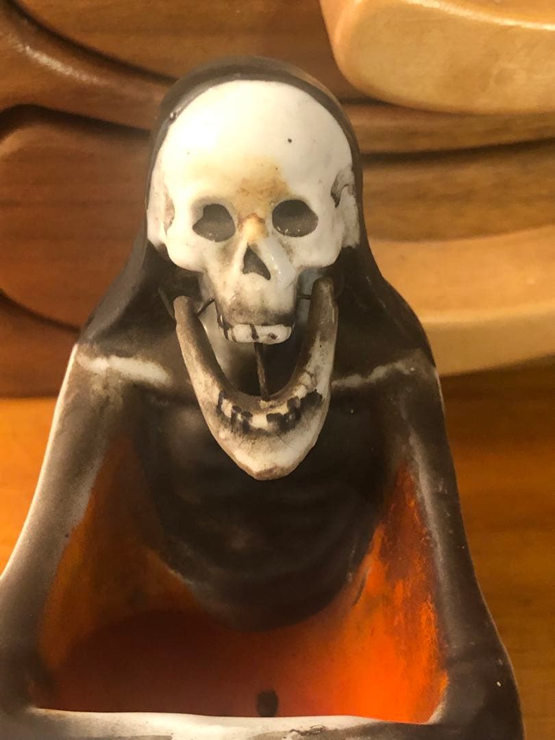 ビンテージ　髑髏　骸骨　スカル　死神　灰皿　レトロ　grim reaper