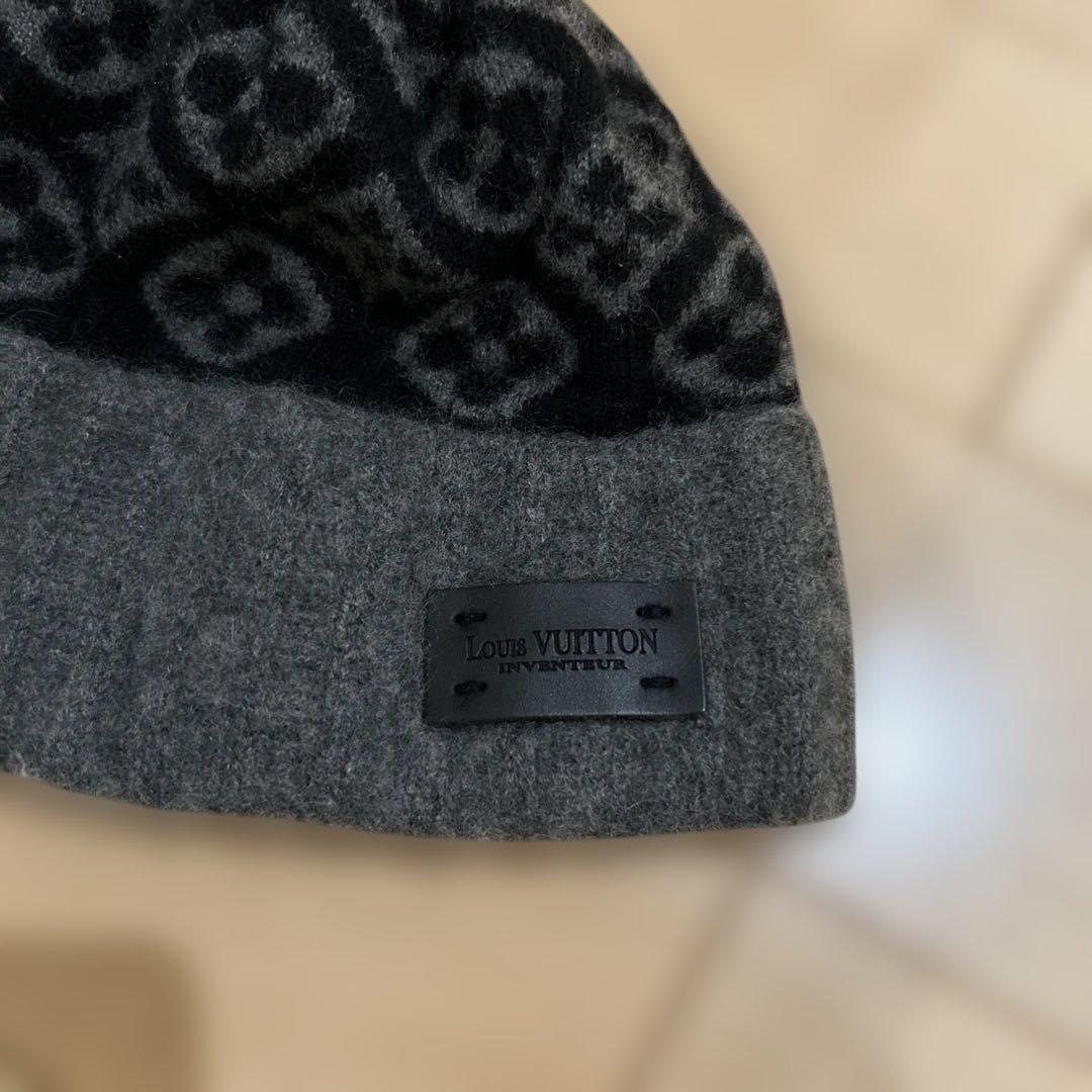 LOUIS VUITTON ニット帽 グレー ブラック