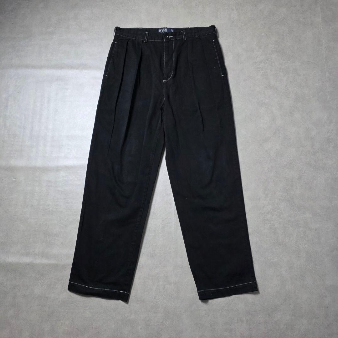 90sPoloByRalphLaurenラルフローレン黒染めANDREWポロチノ