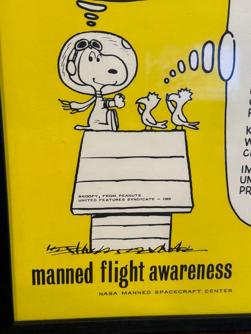 snoopy アストロノーツ　NASA ヴィンテージ　シルクスクリーン　ポスター