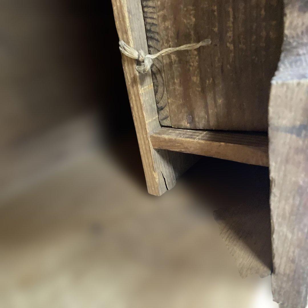 レトロ 木製 銭箱 錠前付 古民具 アンティーク