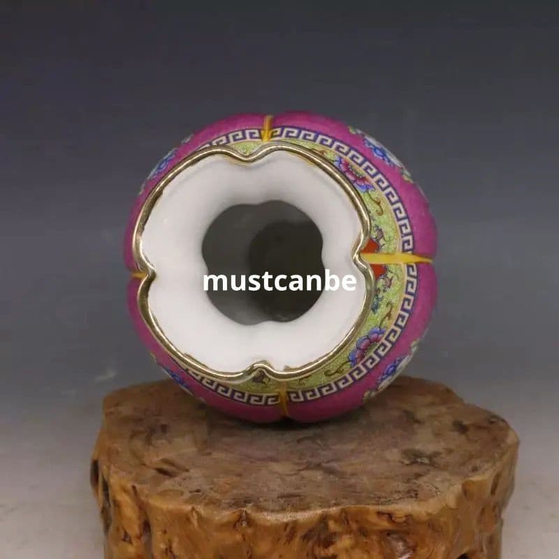 清雍正琺瑯彩花鳥如意花瓶 景徳鎮 陶磁器 装飾品 現代工芸品 美術品 置物