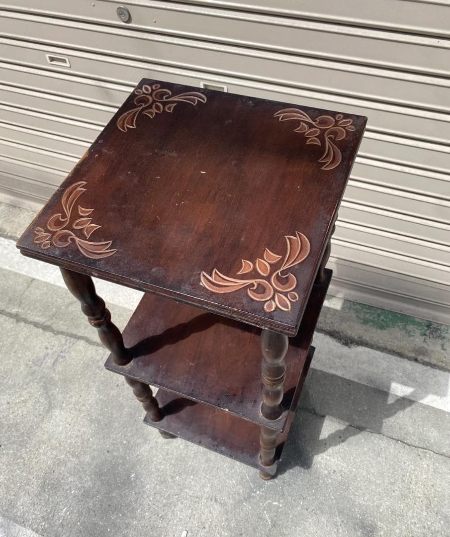 A444◆昭和レトロ サイドテーブル 飾り棚 花台