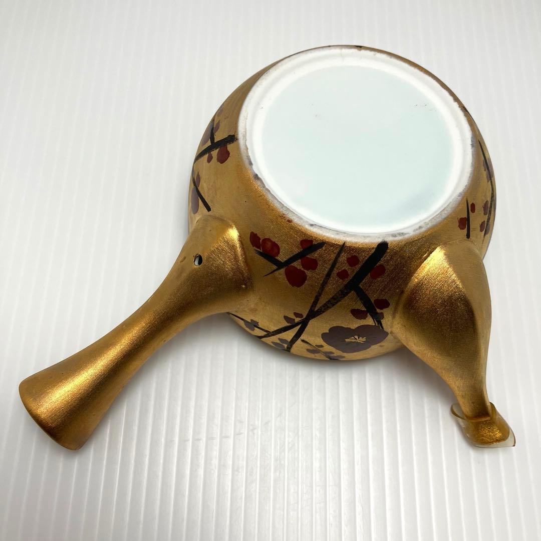 未使用 高級 有田焼 急須 器 湯呑み 四角皿 小皿 手書き 金 梅 セット