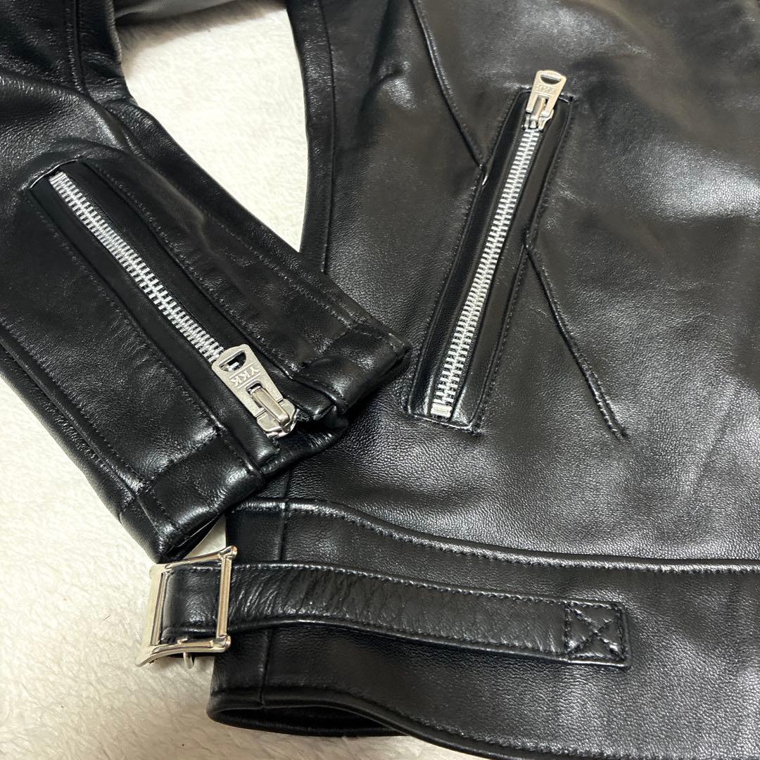 極美品　ジャックローズ　シングルライダースジャケット　ラムレザー　S