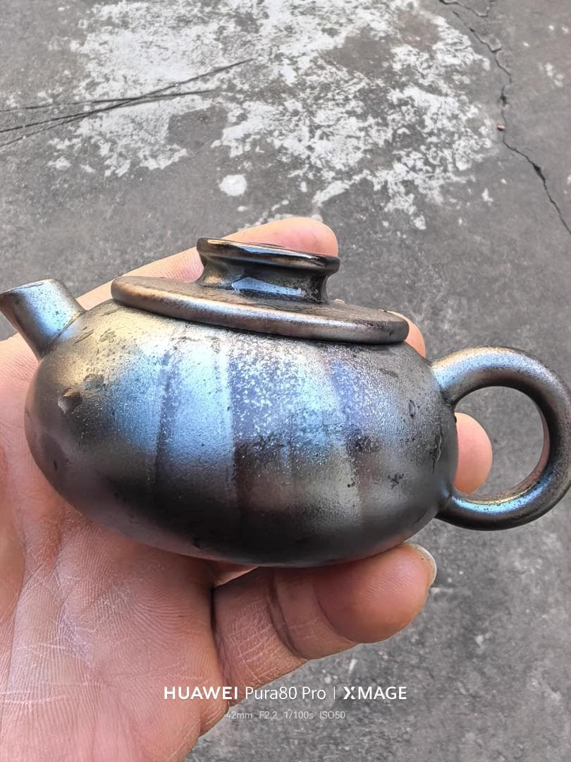 金属製 黒色急須