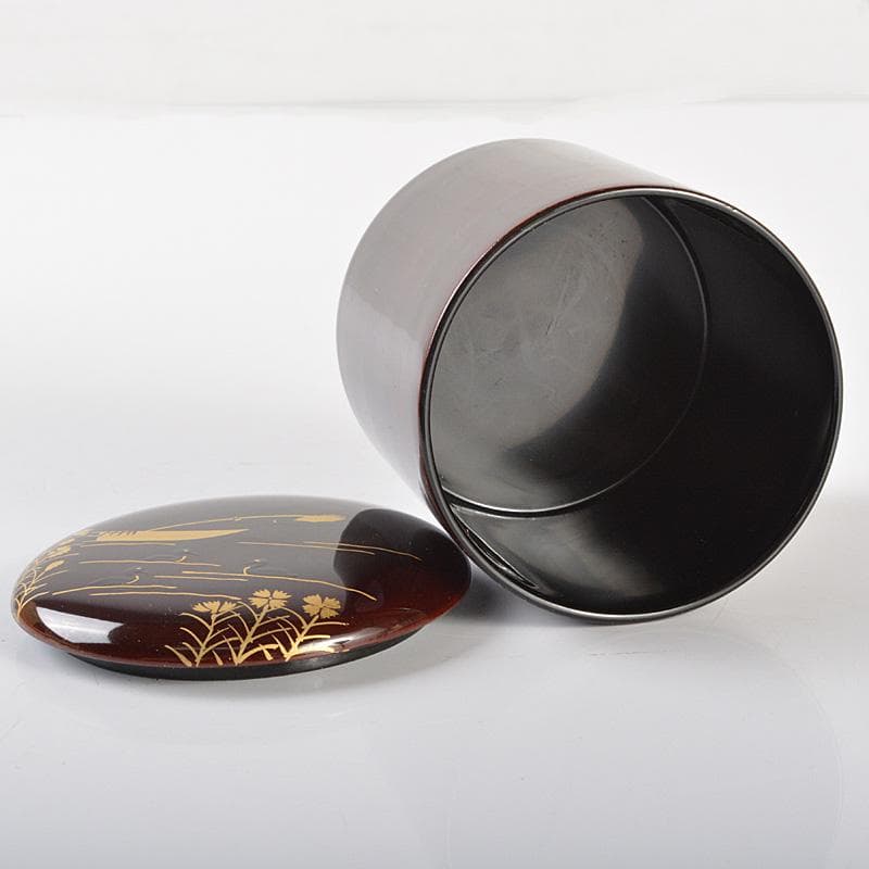 茶道具　塗師　千穂造　井伊大老好　撫子に鵜飼蒔絵　金林寺棗　共箱　V　R6487