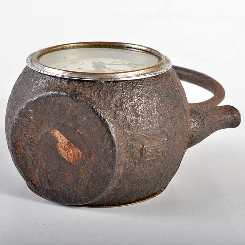 南部鉄器　山京銘　鉄瓶形小型置時計　ジャンク品　M　R5608