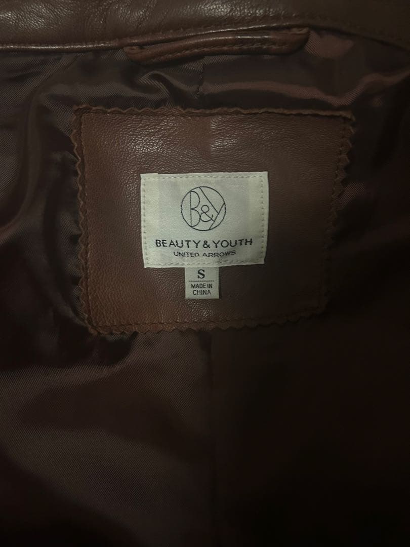 BEAUTY & YOUTH ブラウンレザー Sサイズ