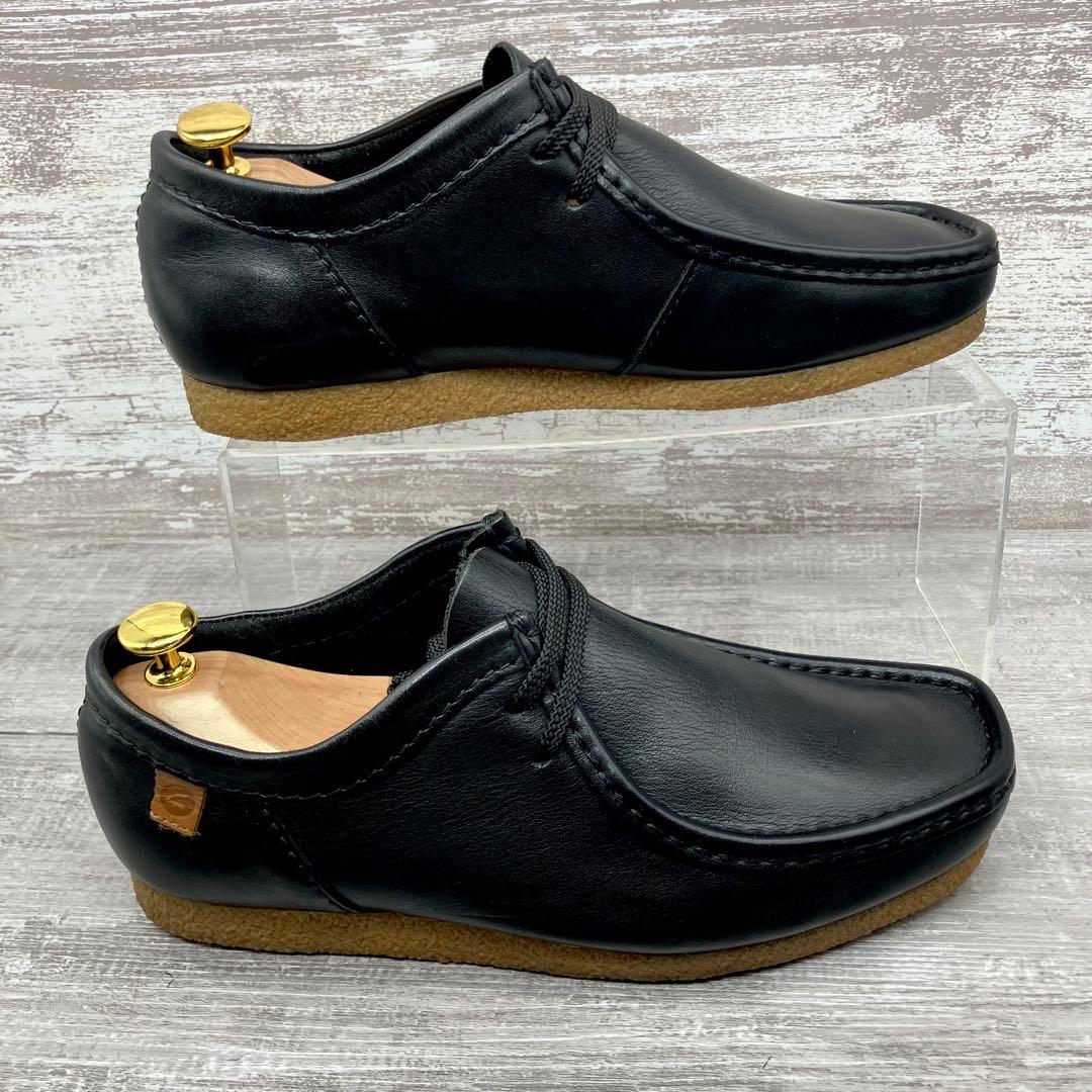 631【未使用級/極美品】Clarksワラビー 黒　レザー　UK7G（US8）