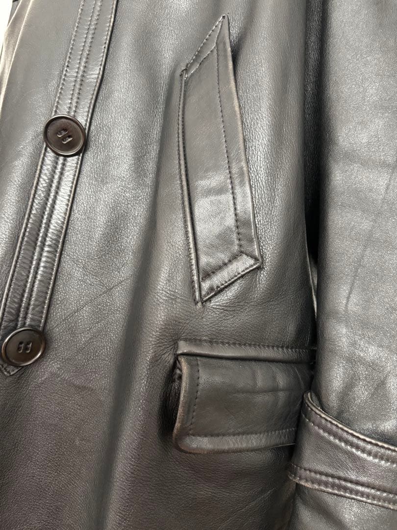 コルビジェジャケット　50〜60Sレザー ダブルブレスト　ユーロビンテージ　黒