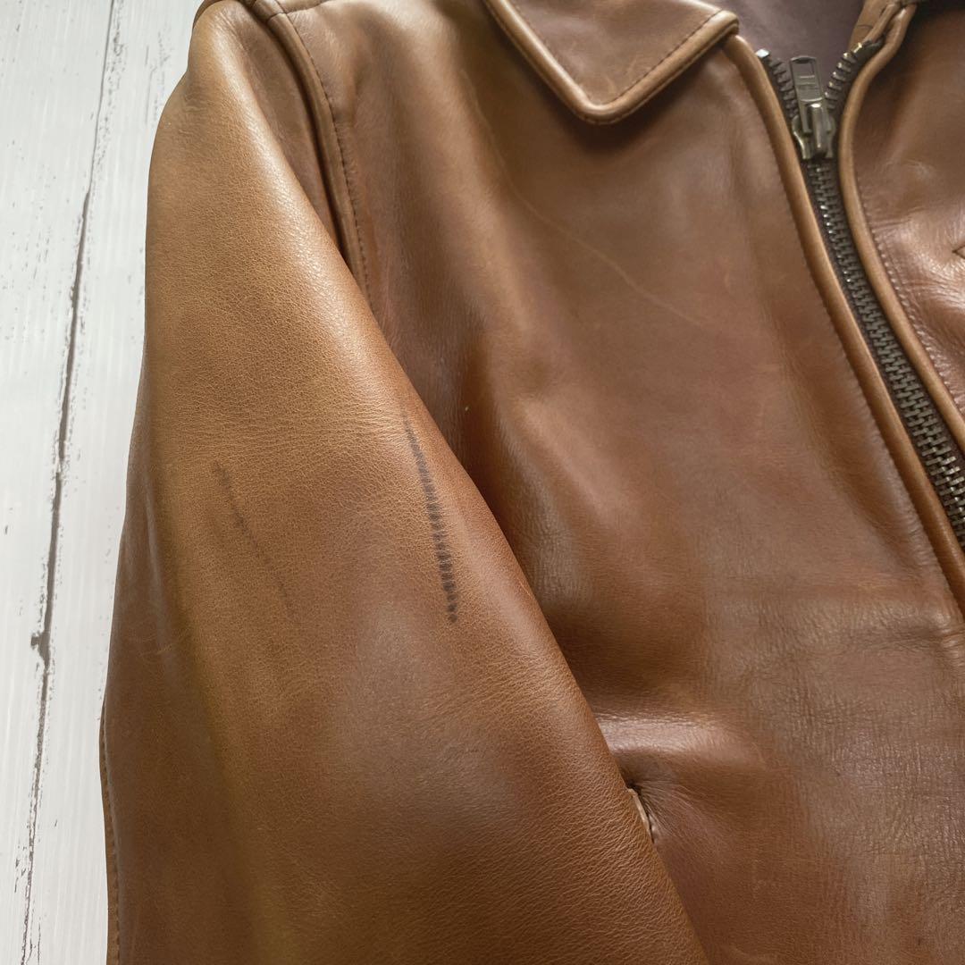 シングルライダース　レザー キャメル　TALON 牛革　ジャケット　ブラウン