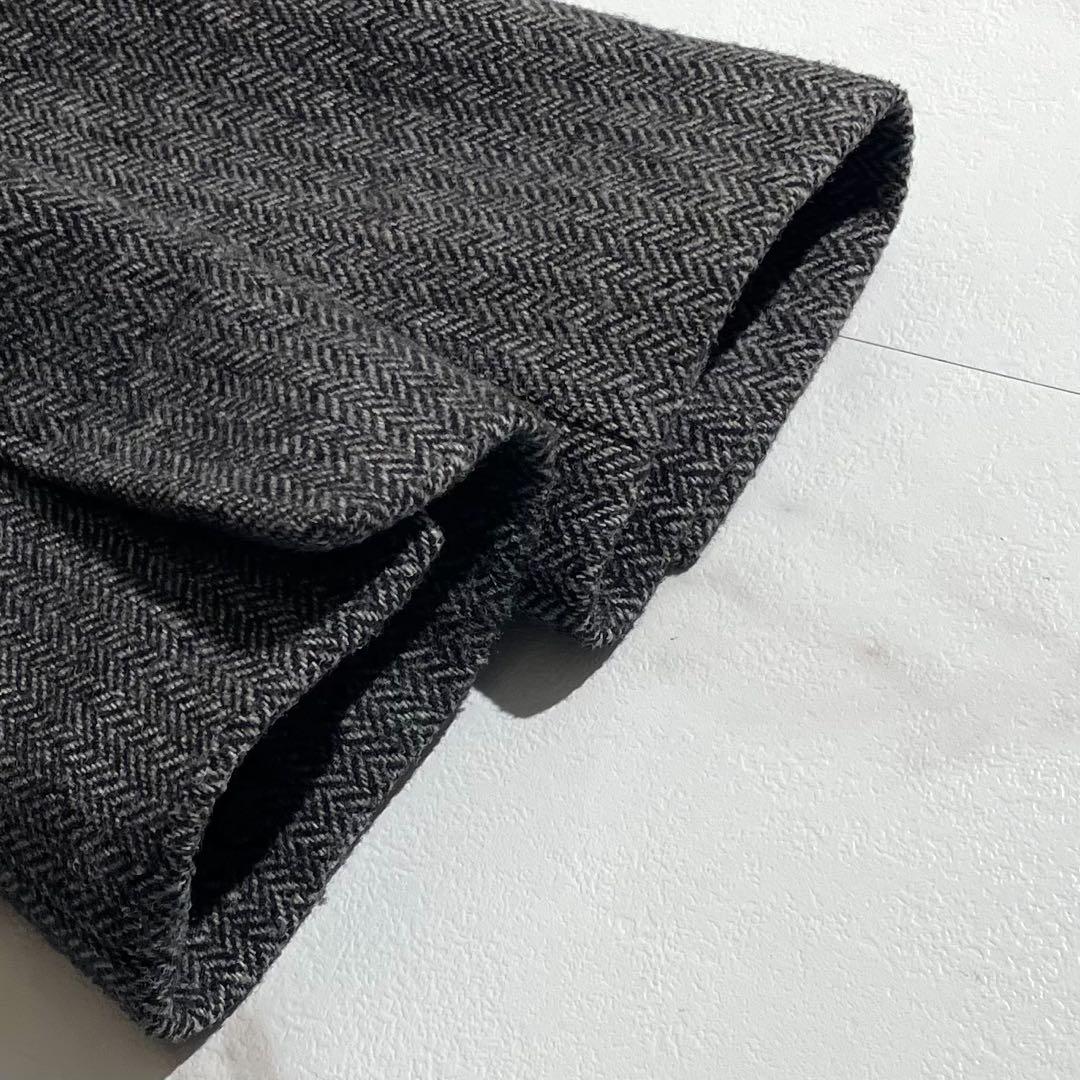 極美品 近年 ザラ チェスターコート マキシ丈 ヘリンボーン ダブルブレスト M