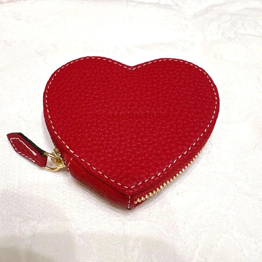 新品未使用◇BONAVENTURA　ハートケース　赤　シュリンクレザー