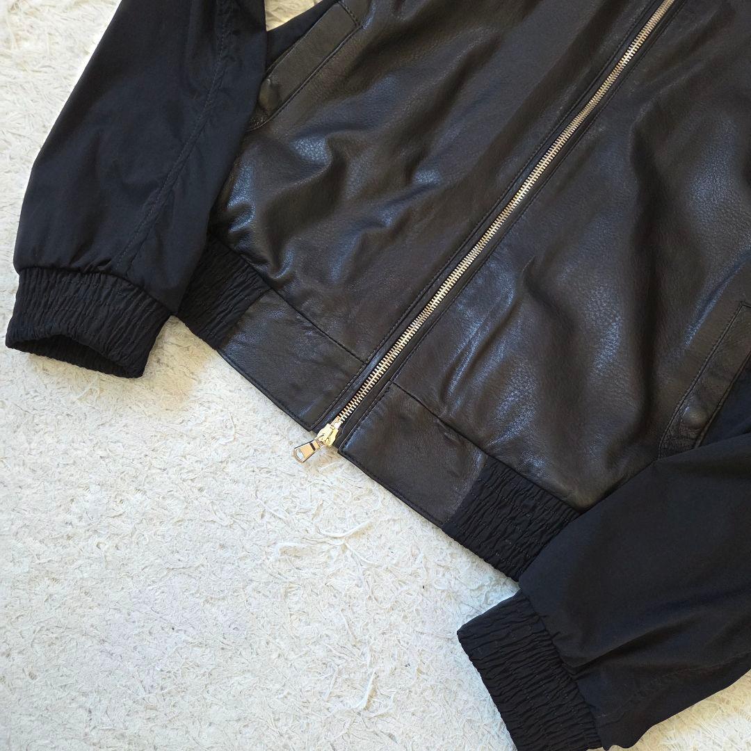 極美品 エンメティ シングル ライダースジャケット ラムレザー サイズ48 L