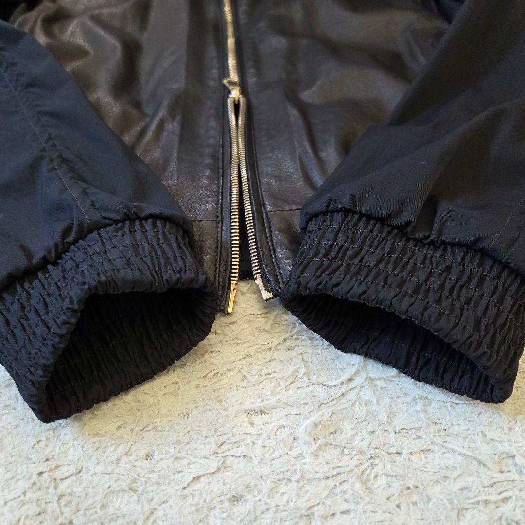 極美品 エンメティ シングル ライダースジャケット ラムレザー サイズ48 L