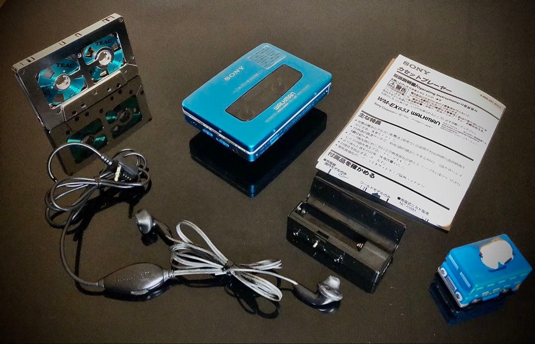 カセットウォークマン　SONY WM-EX633 青色「整備済み、完動美品」