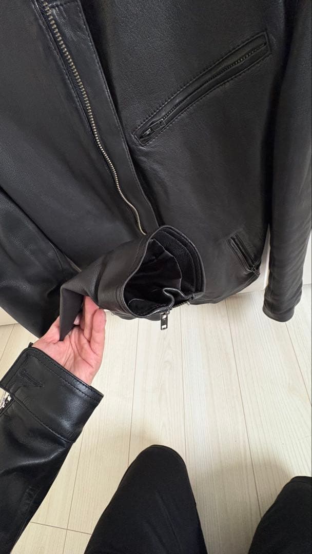 レザー シングルライダースジャケット Lサイズ 皮の館