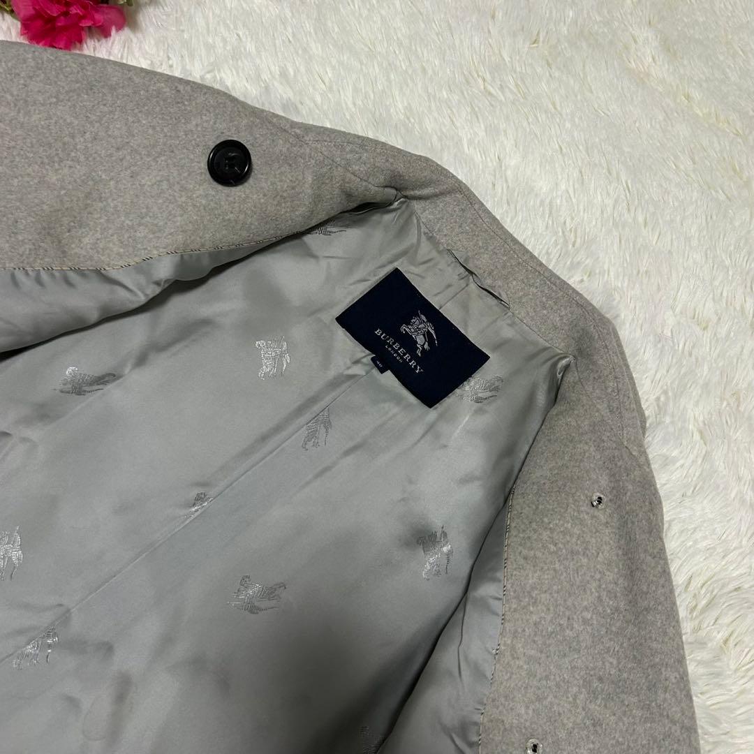 【極美品/L】バーバリーロンドン チェスターコート アンゴラ Aライン グレー