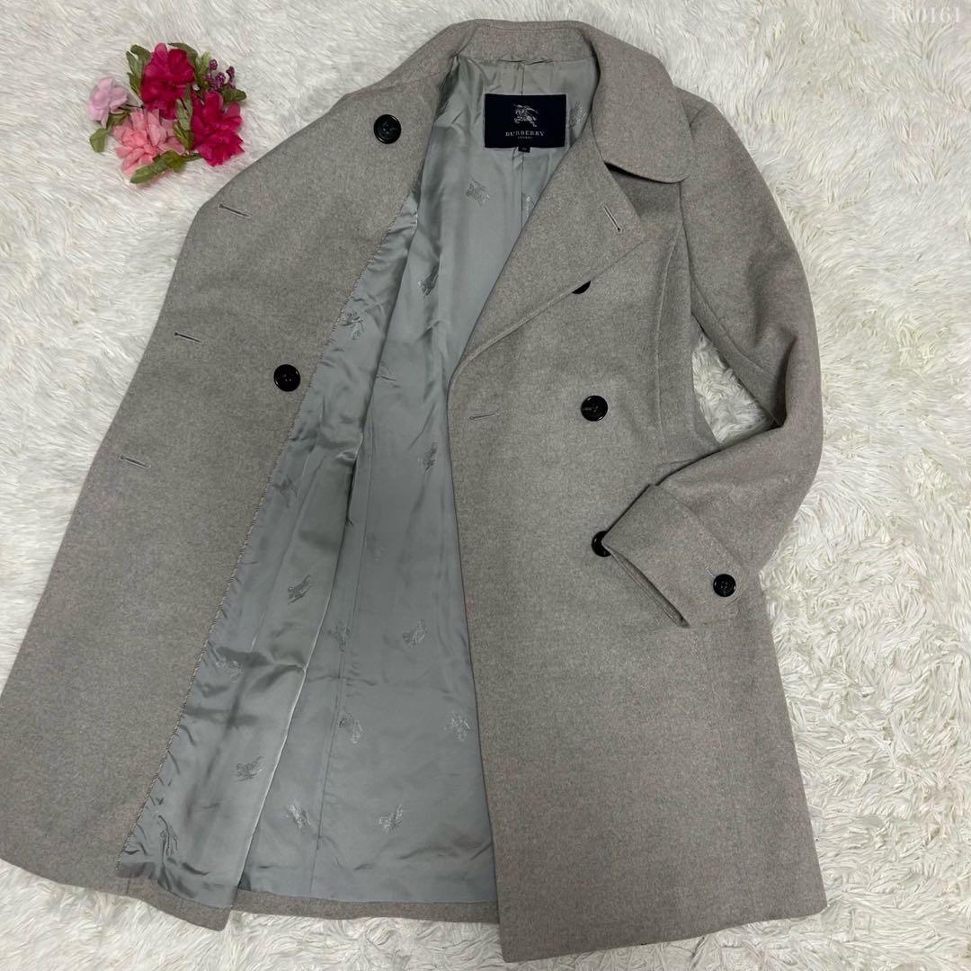 【極美品/L】バーバリーロンドン チェスターコート アンゴラ Aライン グレー