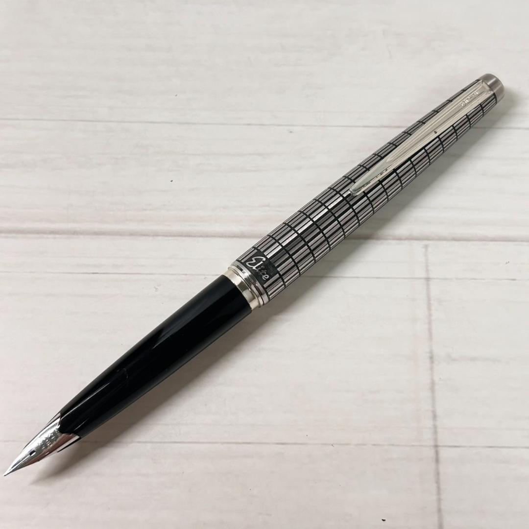パイロット 万年筆 エリート シルバー格子 H675 18K F レア U128