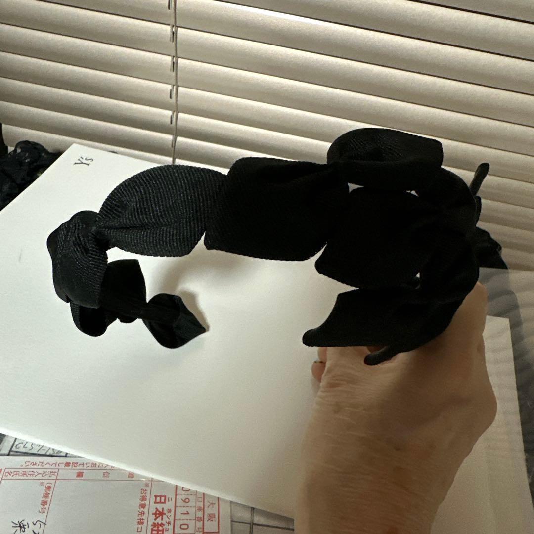 カシラ、ジェニファーオーレットグログランリボンカチューシャ