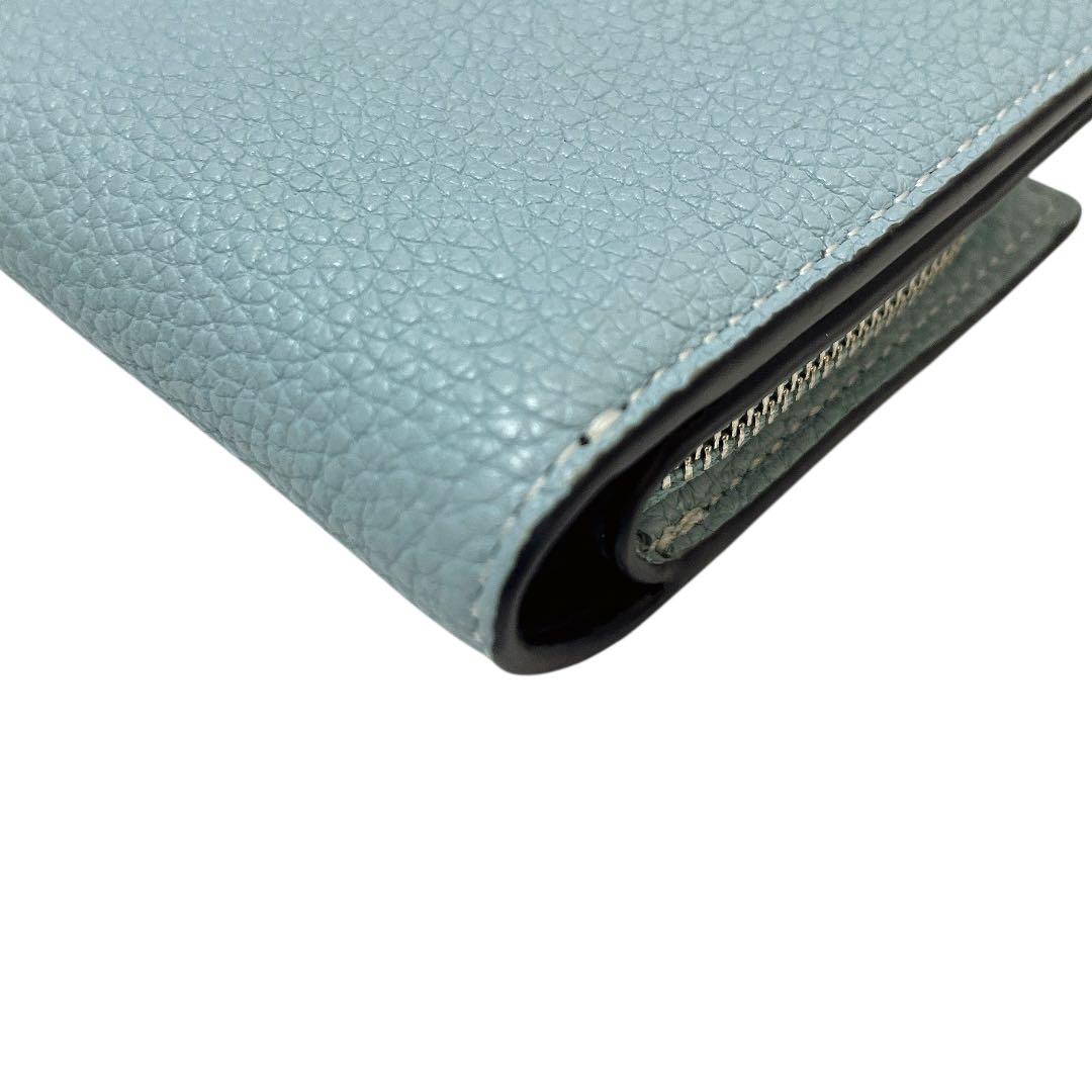 【完売カラー★未使用】COACH 2つ折り財布 スナップウォレット ライトブルー