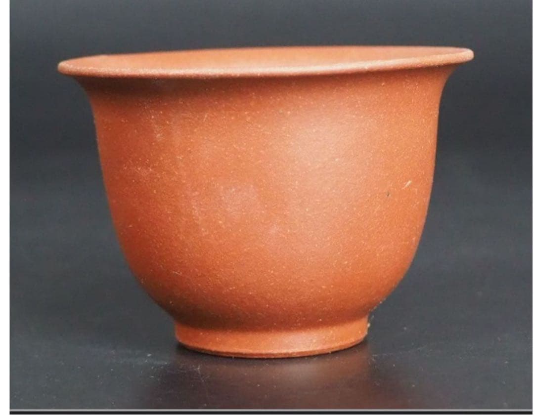 送料無料　70年代輸出品 中国宜興紫砂煎茶碗10客 未使用　煎茶道具