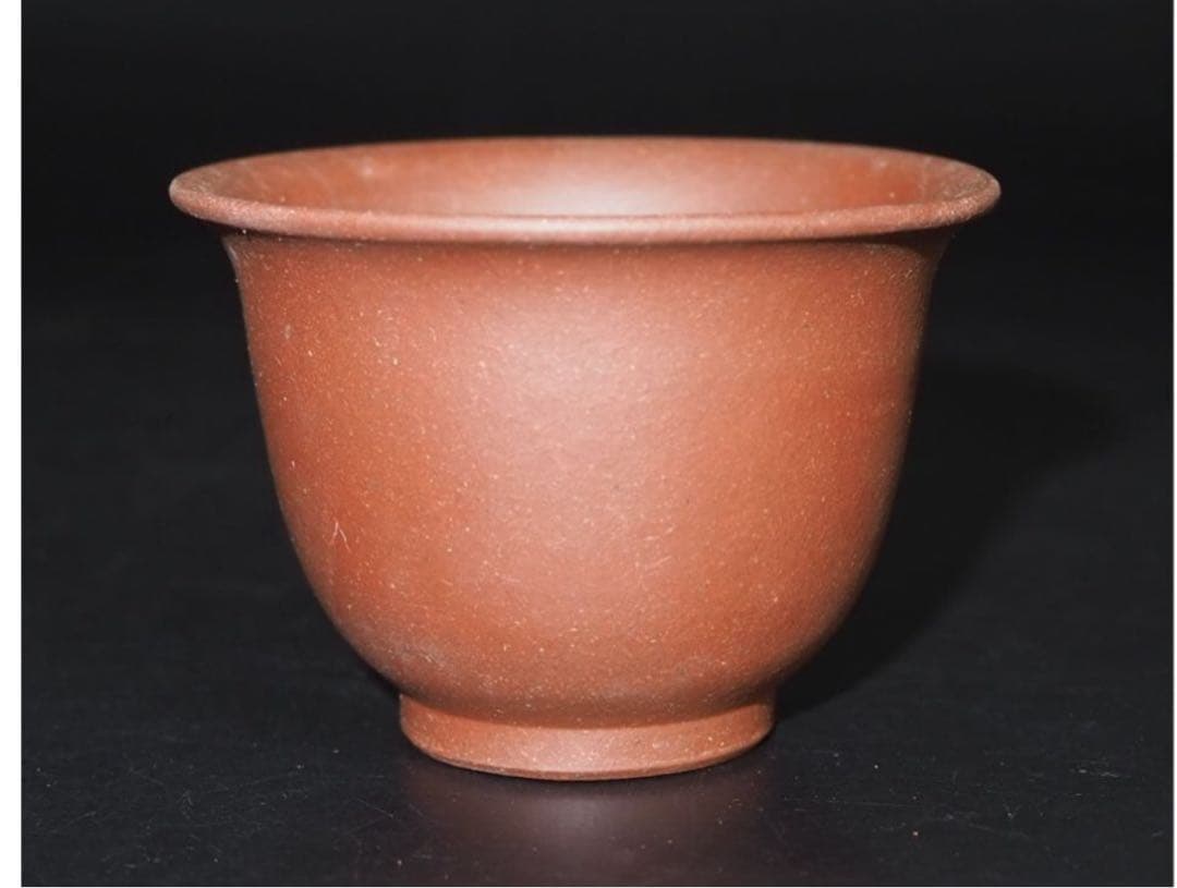 送料無料　70年代輸出品 中国宜興紫砂煎茶碗10客 未使用　煎茶道具