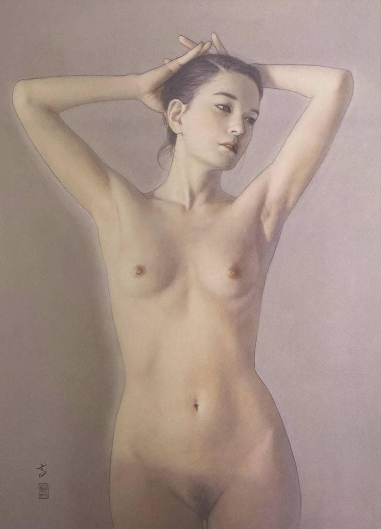 高塚省吾、【夏の朝】、希少な額装用画集画、新品高級額 額装付、状態良好