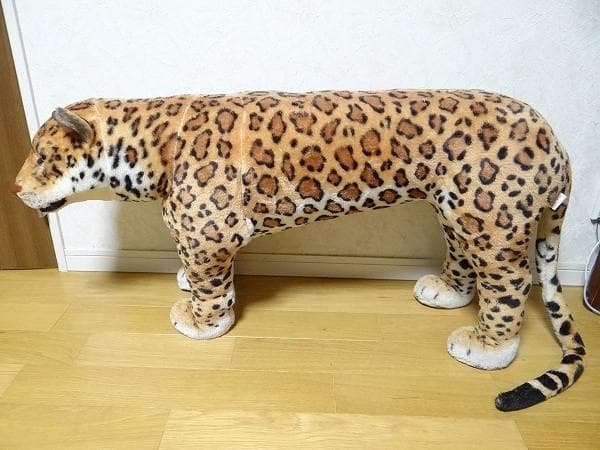 アニマルスツール ヒョウ 動物 座れるぬいぐるみ 腰掛け リアル ぬいぐるみ