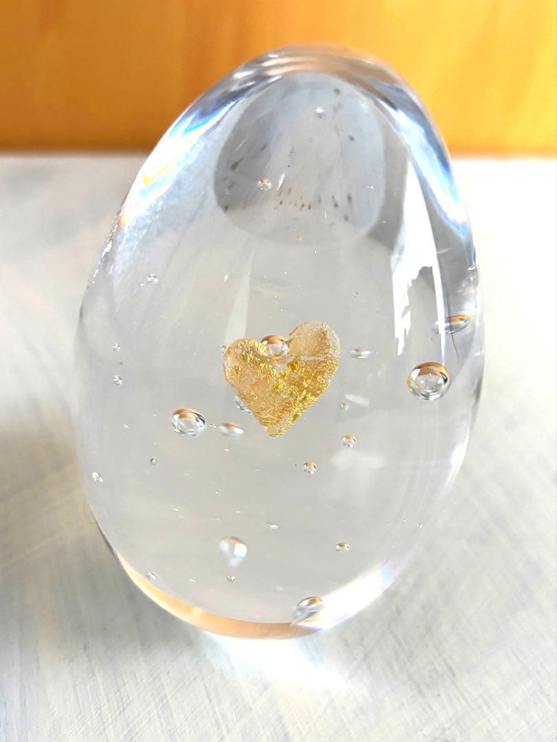 ガラス作家　イイノナホさんペーパーウエイト  Heart