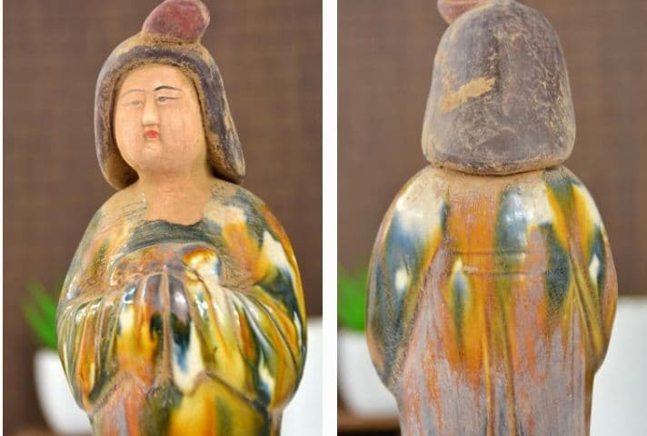 唐の時代の遊び、陶磁器の唐三彩、人の埴輪の唐代の貴婦人