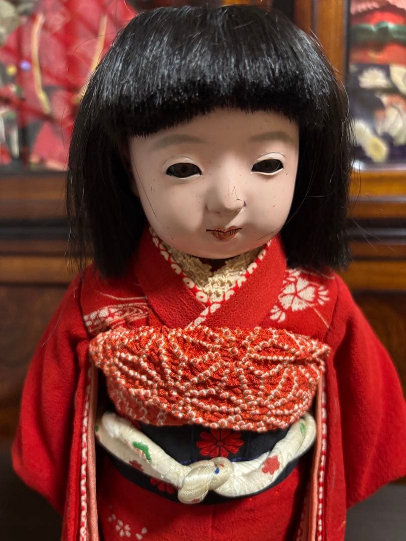 h*t様 市松人形 赤い着物