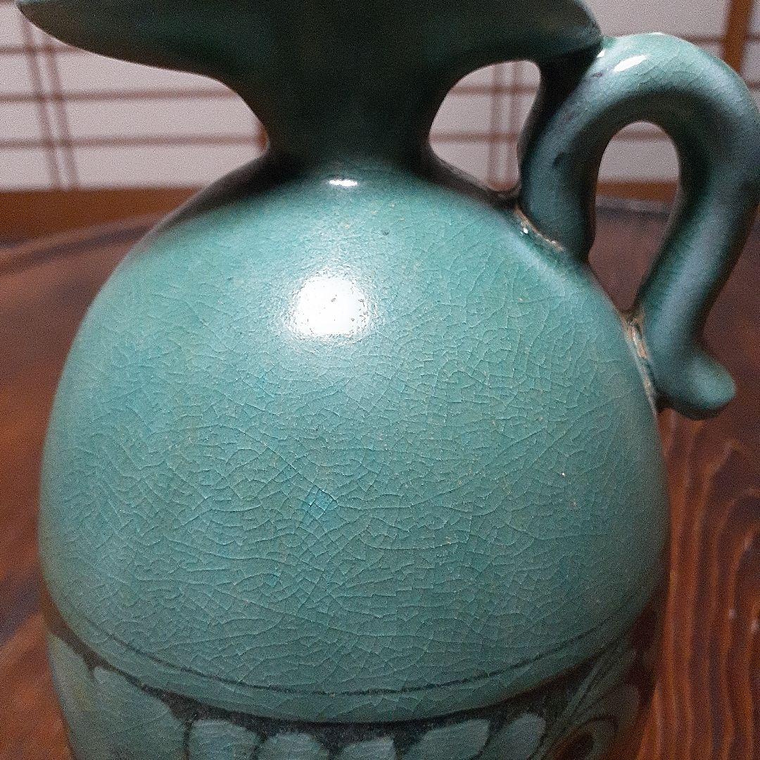 中国磁州窯陽刻緑彩水注